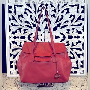 Alessandro Mari Genuine Leather Made In Italy Red Satchel